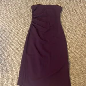 Banana Republic strapless dress in plum.